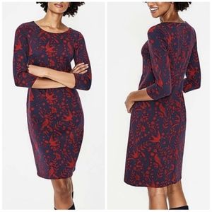 Boden 12L TALL Thick-knit 3/4 Sleeve Sheath Dress